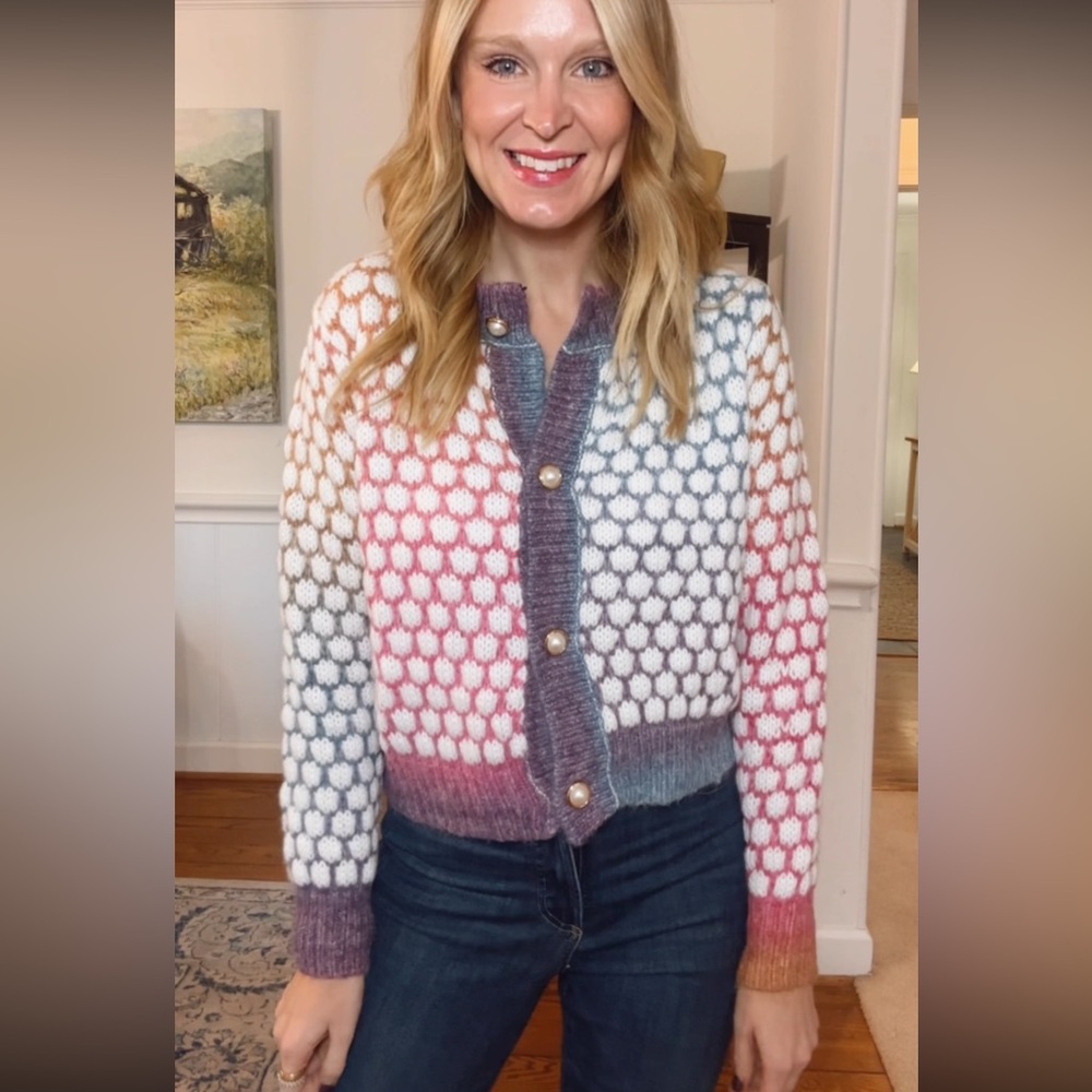 Never worn. Amazon cozy and Colorful Button-Up Cardigan